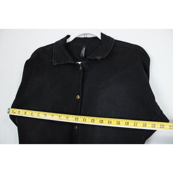 American Bazi Denim Jumpsuit Women S Loose Chain‎ Cut Out Back Stretch Black - Picture 8 of 16